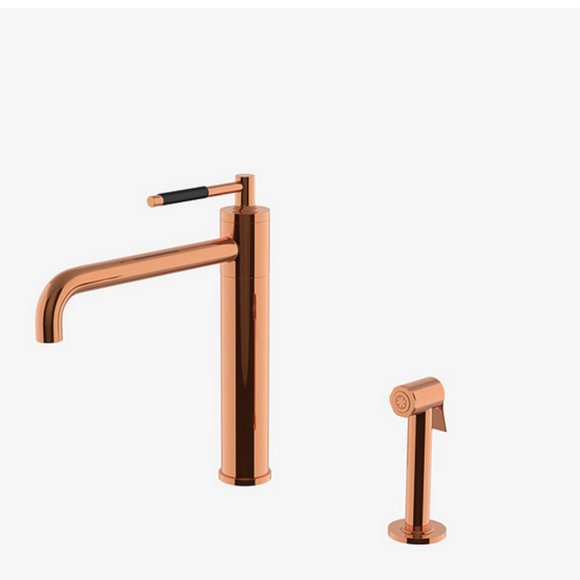Waterworks Universal Modern One Hole High Profile Kitchen Faucet Copper Finish - Picture 2 of 16